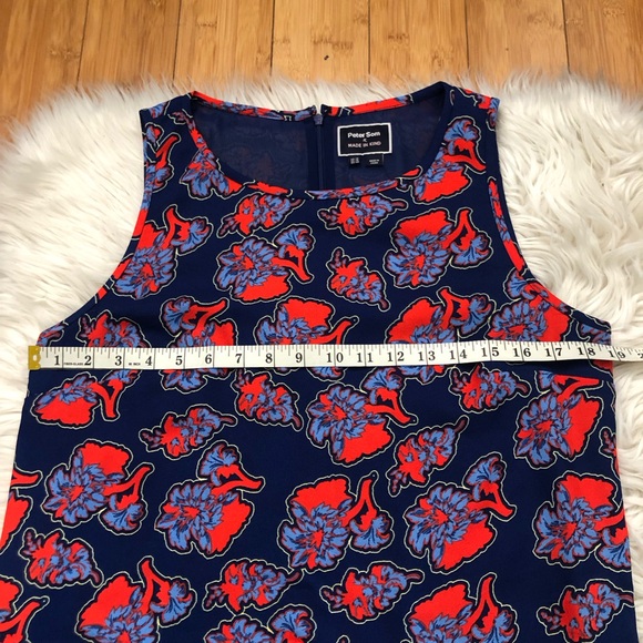 Anthropologie Peter Som Sintra Blue Red Floral Tiered Asymmetrical Hem Dress 12 - Picture 11 of 14